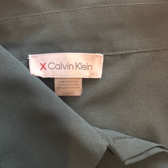 Calvin Klein Collection Green Long Sleeve Button Down Blouse- NWOT - Picture 6 of 6